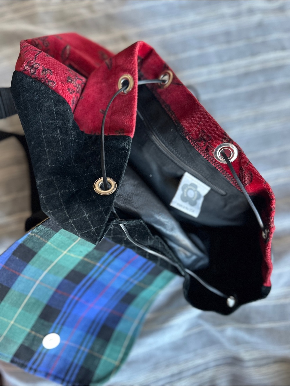 Nordic House Designs Red Velvet Bumblebee Backpack Bag - Picture 7 of 15